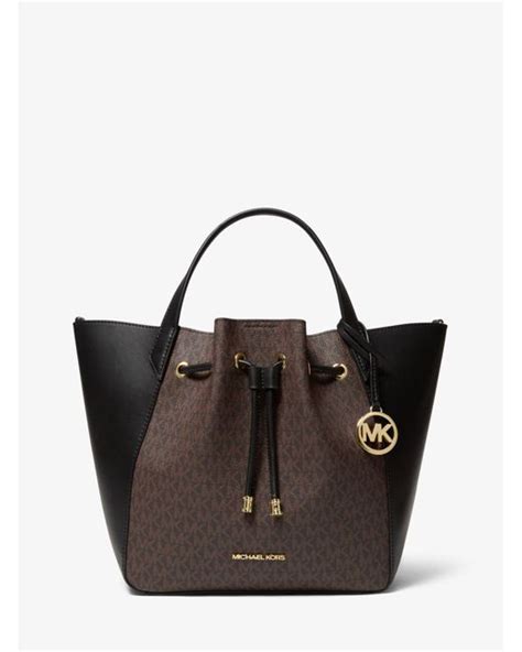 michael kors phoebe large two-tone logo bucket bag|Michael Kors big bucket bag.